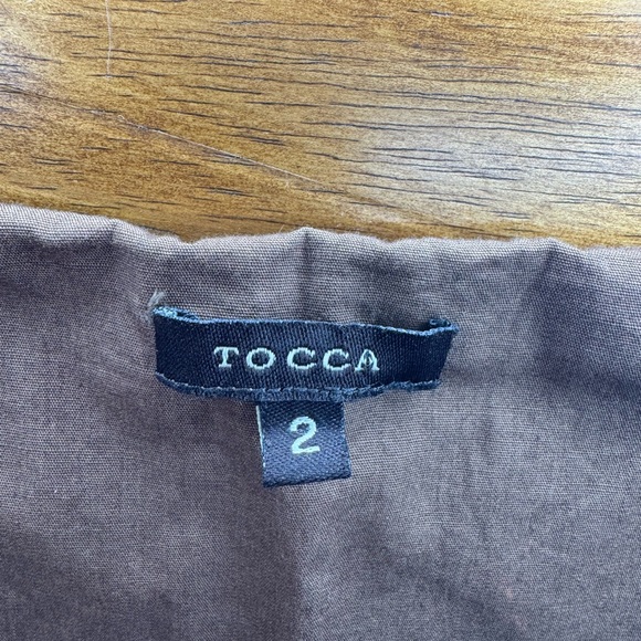 TOCCA Vintage Dress A Line Mini Brown Gold Cap Sleeves Womens 2 - Picture 5 of 5